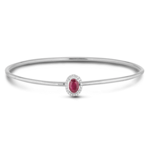 Free gift: Thai Ruby Diamond Halo Bangle in Sterling Silver
