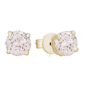 Morganite Stud Earrings in Yellow Gold