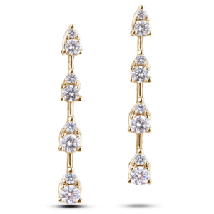 Canadian Diamonds Dangle Drop Earrings in Yellow Gold