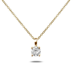 Canadian Diamond Solitaire Pendant in 14K Yellow Gold | 0.20 Carat