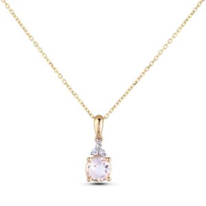Morganite and Canadian Diamond Pendant in Yellow Gold