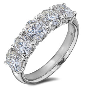 Black Label De Beers Forevermark Oval Ideal Cut Diamond Anniversary Ring In Platinum