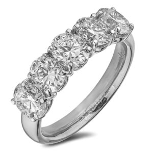 Black Label De Beers / Forevermark Certified Ideal Cut Diamond Anniversary Ring In Platinum