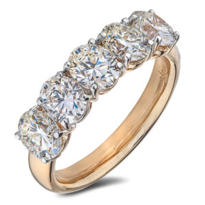De Beers Forevermark Black Label Ideal Oval Cut Diamond Anniversary Ring In 18K Yellow Gold