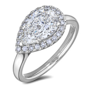 De Beers Forevermark Diamond Pear Halo Ring in Platinum | 2.01 Carat TW