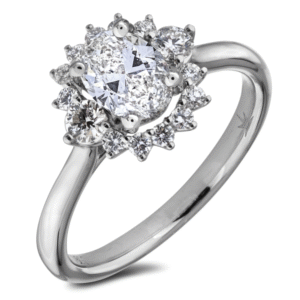 De Beers Forevermark Diamond Floral Halo Ring in Platinum