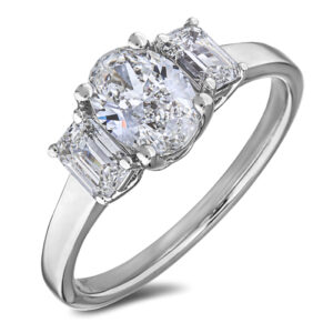 De Beers Forevermark Diamond Trilogy Engagement Ring in 18K White Gold | 1.57 Carat TW