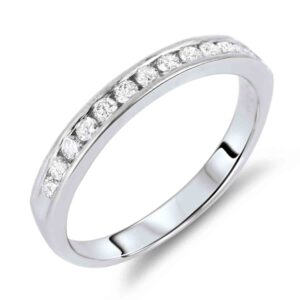 Canadian Diamond Channel Set Anniversary Ring in White Gold | 0.50 Carat TW