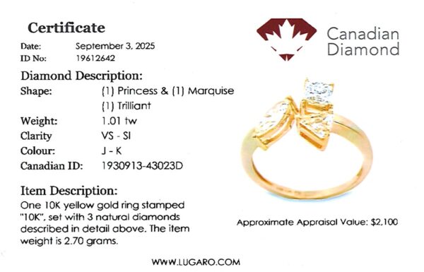 Canadian Diamond Mosaic Style Dinner Ring in Yellow Gold