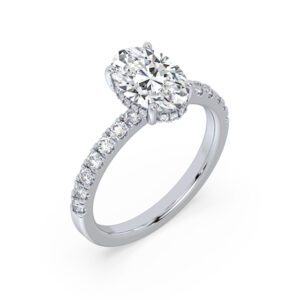 De Beers Forevermark Diamond With Hidden Halo Engagement Ring In 18K White Gold