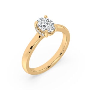 De Beers Forevermark Diamond Engagement Ring with Hidden Diamond Detail in 18K Yellow Gold
