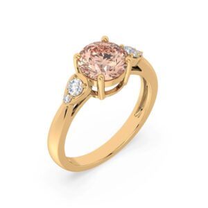 Brazilian Morganite and Canadian Diamond Engagement Ring in Yellow Gold