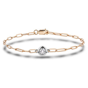 Canadian Diamond Paperclip Bracelet in White & Yellow Gold