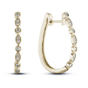 Canadian Diamond Hoop Earrings in Yellow Gold | 0.24 Carat TW