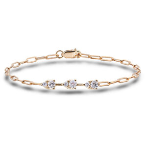 De Beers Forevermark Diamond Paperclip Bracelet in 14K Yellow Gold