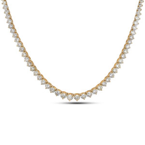 Tennis Necklace Featuring 20.06 Carat TW De Beers Forevermark Diamonds in 18K Yellow Gold