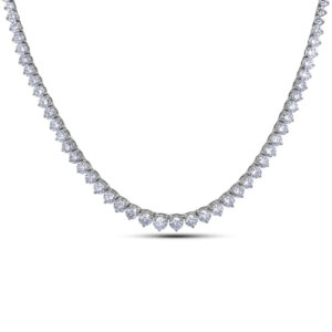De Beers Forevermark Diamond Graduating Tennis Necklace in 18K White Gold | 23.35 Carat TW