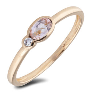 Morganite and Diamond Ring in Yellow Gold