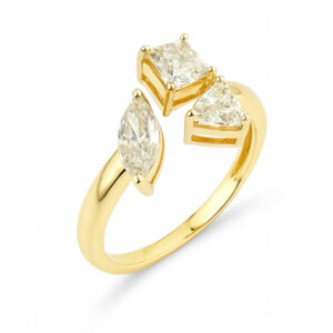 Canadian Diamond Mosaic Style Dinner Ring in Yellow Gold
