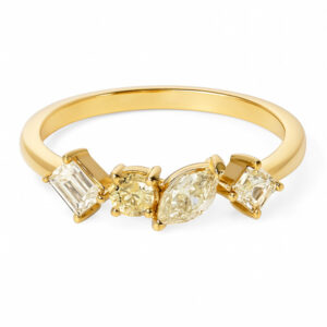 Canadian Diamond Mosaic Style Anniversary Ring in Yellow Gold
