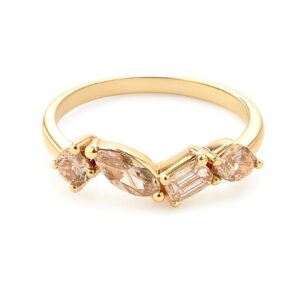 Canadian Coffee Diamond Mosaic Anniversary Ring in Yellow Gold