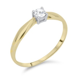 Canadian Diamond Solitaire Engagement Ring in 14K-18K Yellow and White Gold