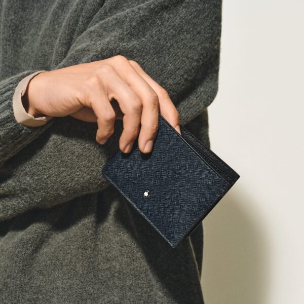 Sartorial Wallet 6cc Tweed Blue MB220384 - Image 2