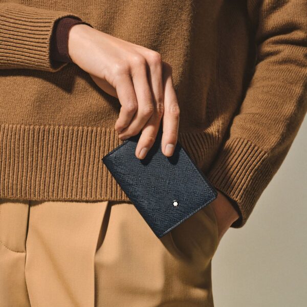 Sartorial Card Holder 4cc Tweed Blue MB220391 - Image 2