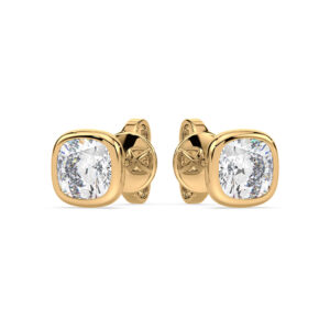 De Beers Forevermark Diamond Solitaire Bezel Set Stud Earring in 18K Yellow Gold