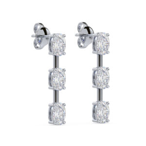 Oval Shaped De Beers Forevermark Diamonds Drop Earrings in Platinum