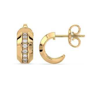 Canadian Diamond Round Stud Earrings in Yellow Gold
