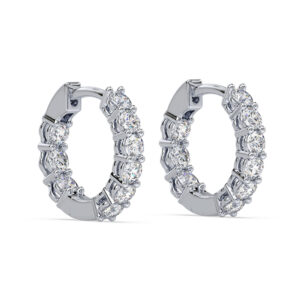 De Beers Forevermark Diamond Hoop Earrings in Platinum | 1.47 Carat TW