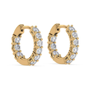 De Beers Forevermark Diamond Hoop Earrings in 18K Yellow Gold | 1.47 Carat TW