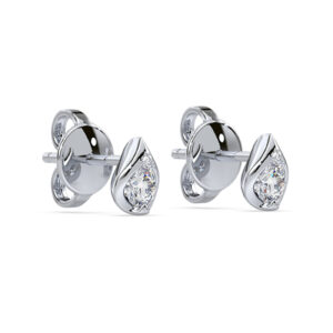 Dainty De Beers Forevermark Diamond Stud Earrings in Platinum