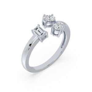 Canadian Diamond Mosaic Style Dinner Ring in White Gold