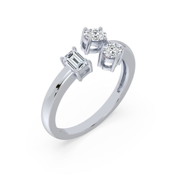 Canadian Diamond Mosaic Style Dinner Ring in White Gold