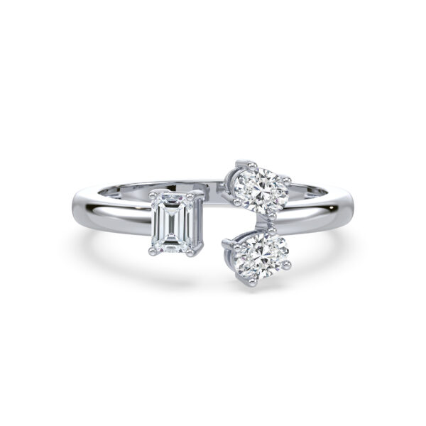 Canadian Diamond Mosaic Style Dinner Ring in White Gold