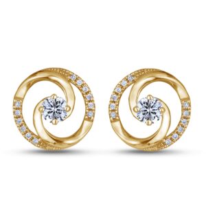 Canadian Diamond Center Of My Universe Stud Earrings in Yellow Gold