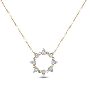 Canadian Diamond Circle Pendant In Yellow Gold