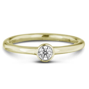 Canadian Diamond Bezel Set Solitaire Ring in Yellow Gold