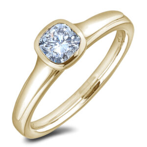 De Beers Forevermark Diamond Solitaire Bezel Set Engagement Ring in 18K Gold