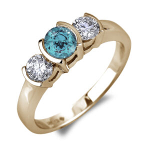 Sapphire and Canadian Diamond Ring In Yellow Gold
