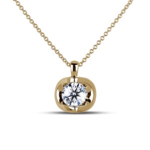 Canadian Diamond Tension Set Solitaire Pendant in 14K Yellow Gold | 0.31 Carat
