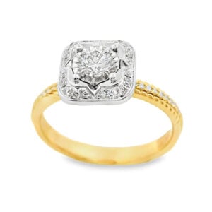 De Beers Forevermark Diamond Floral Square Ring in 18K Gold