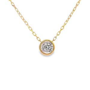 Miracle Setting Solitaire De Beers Forevermark Diamond Necklace in 18K Gold