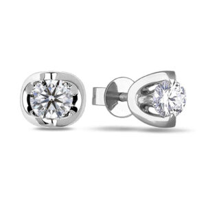 Canadian Diamond Tension Set Stud Earrings in 14K White Gold | 0.16 Carat TW