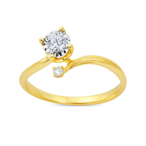 De Beers Forevermark Diamond Unique Twist Style Ring in 18K Gold