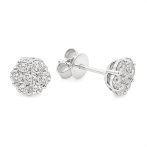 De Beers Forevermark Diamond Cluster Earrings in 18K White Gold