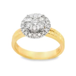 De Beers Forevermark Diamond Halo Ring in 18K Yellow and White Gold