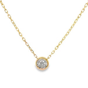 Solitaire Miracle Setting De Beers Forevermark Diamond Necklace in 18K Gold